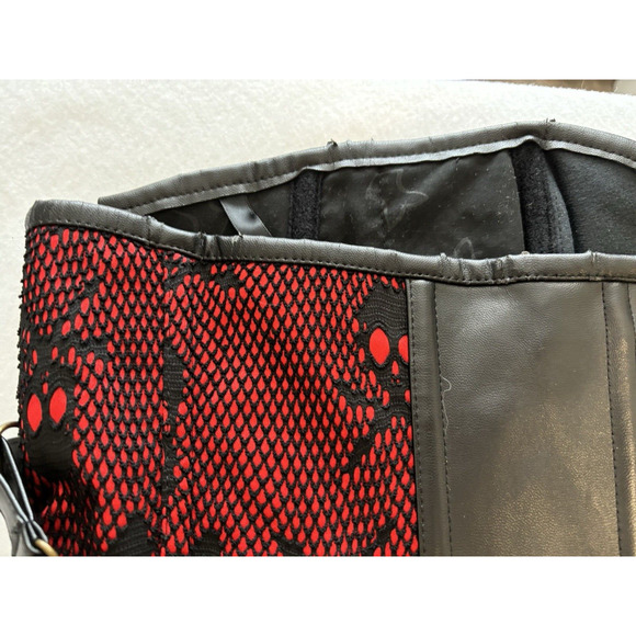 Charmian Skull Bones Red‎ Black Corset Gothic Steampunk Valentine Costume 5XL - Picture 14 of 16